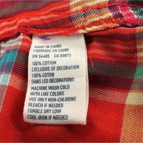 American Eagle Outfitters Plaid Button Down Shirt | Women's Size Small Petite - Picture 4 of 4